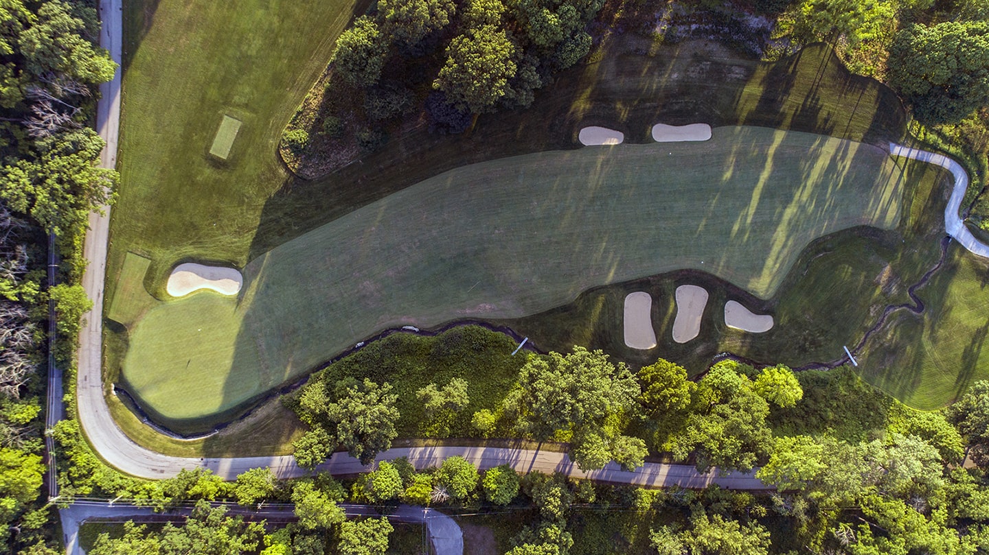 Aerial view of the 2nd at Shoreacres